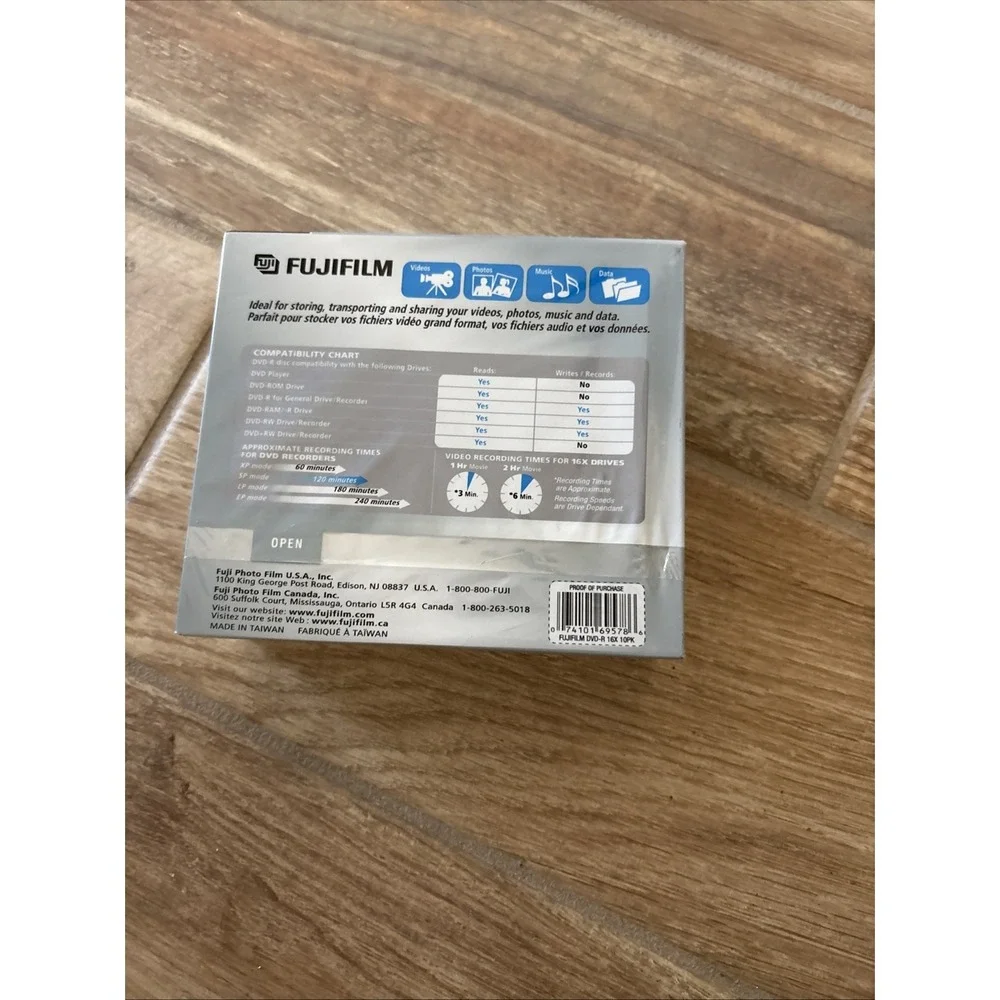 10 Discs NWT Fujifilm DVD-R 1.4 GB / 120 1x - 16x, For Drives‎ & Recorders